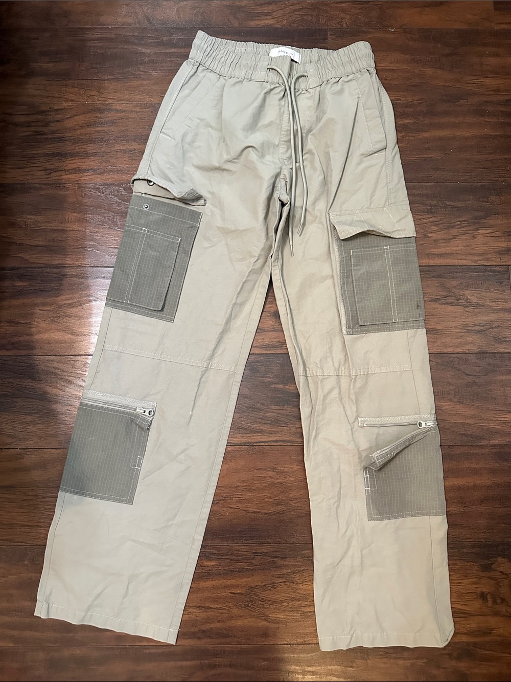 PacSun Kids Two-Tone Khaki Cargo Joggers